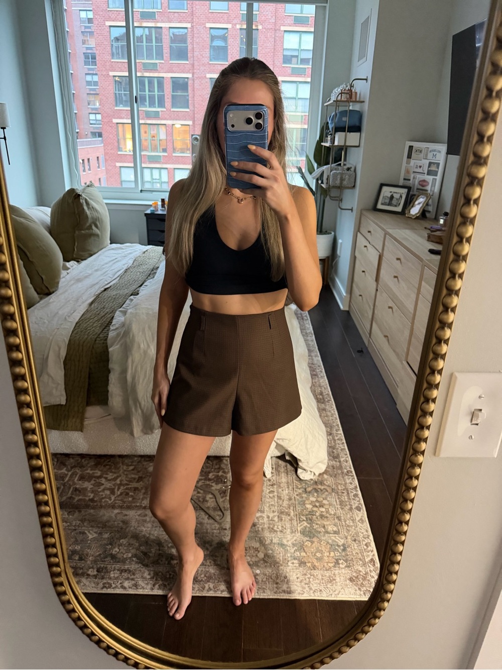 Zara Brown High-Waist Tailored Women’s Shorts